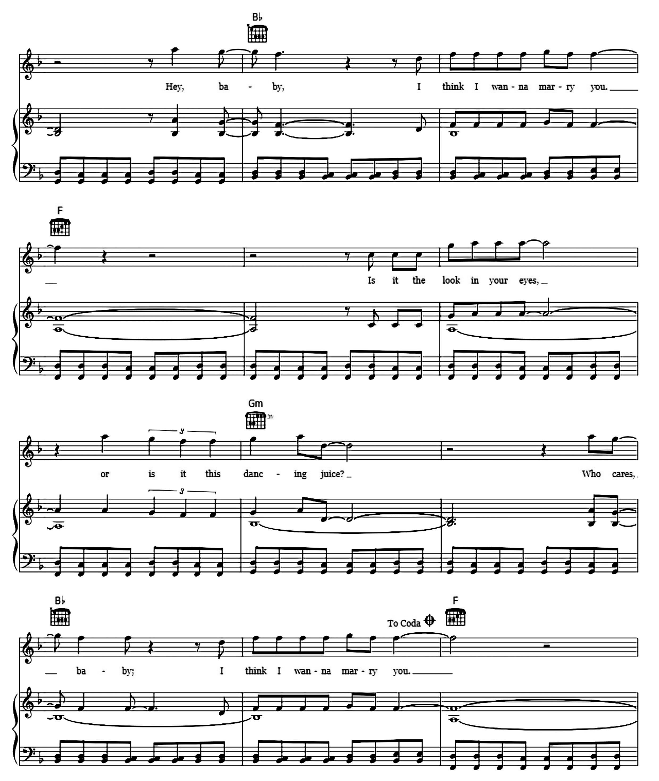 Marry You sheet music 2