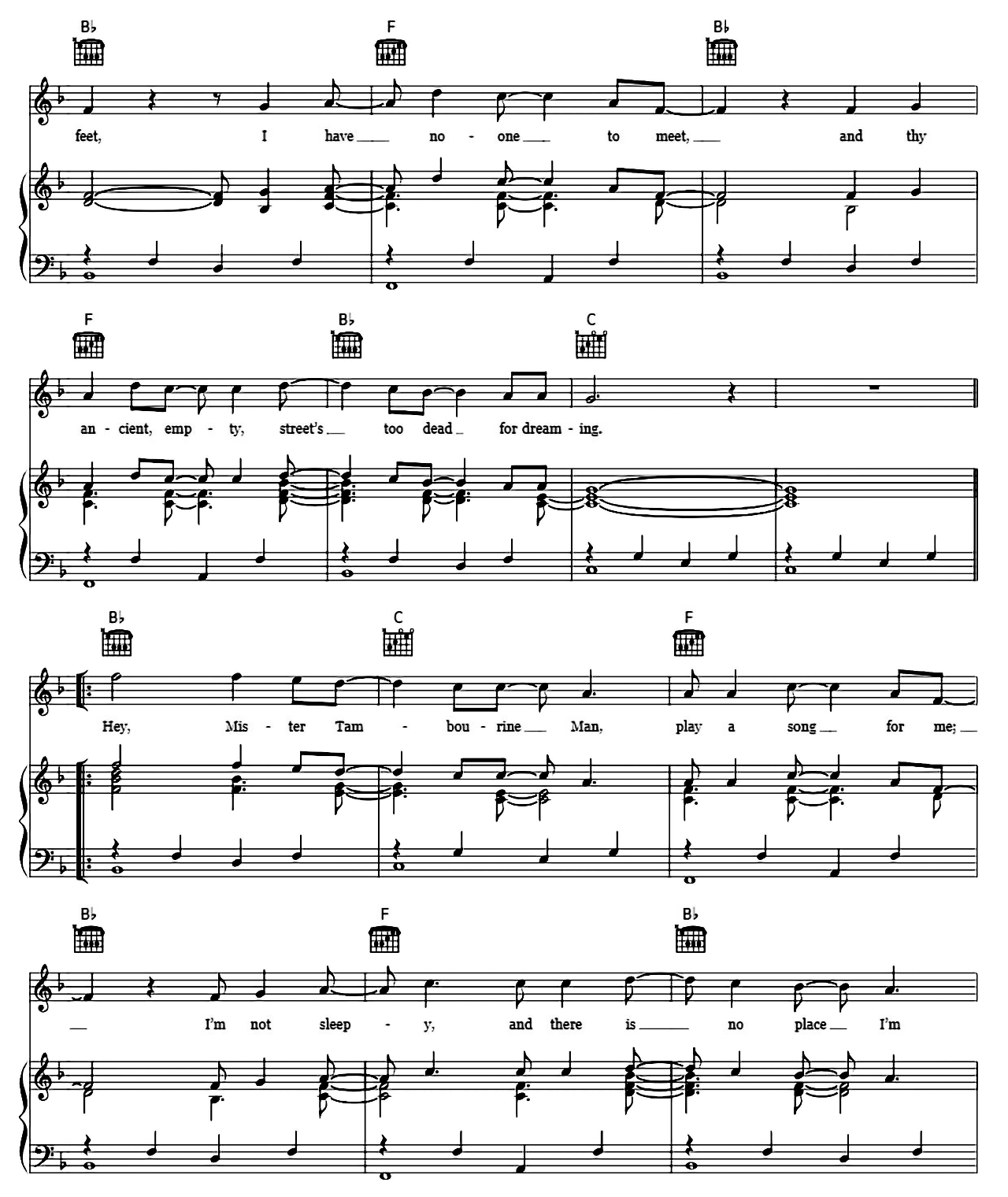 Mr. Tambourine Man sheet music 4