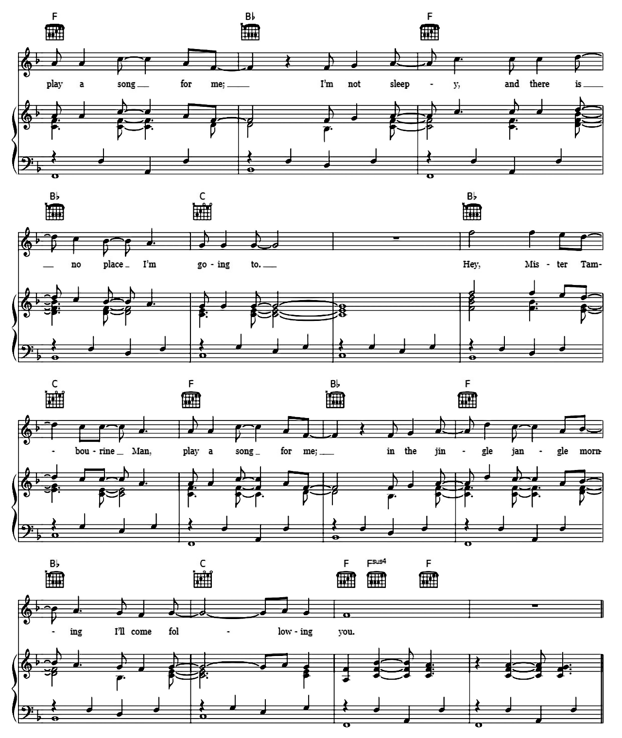 Mr. Tambourine Man sheet music 9