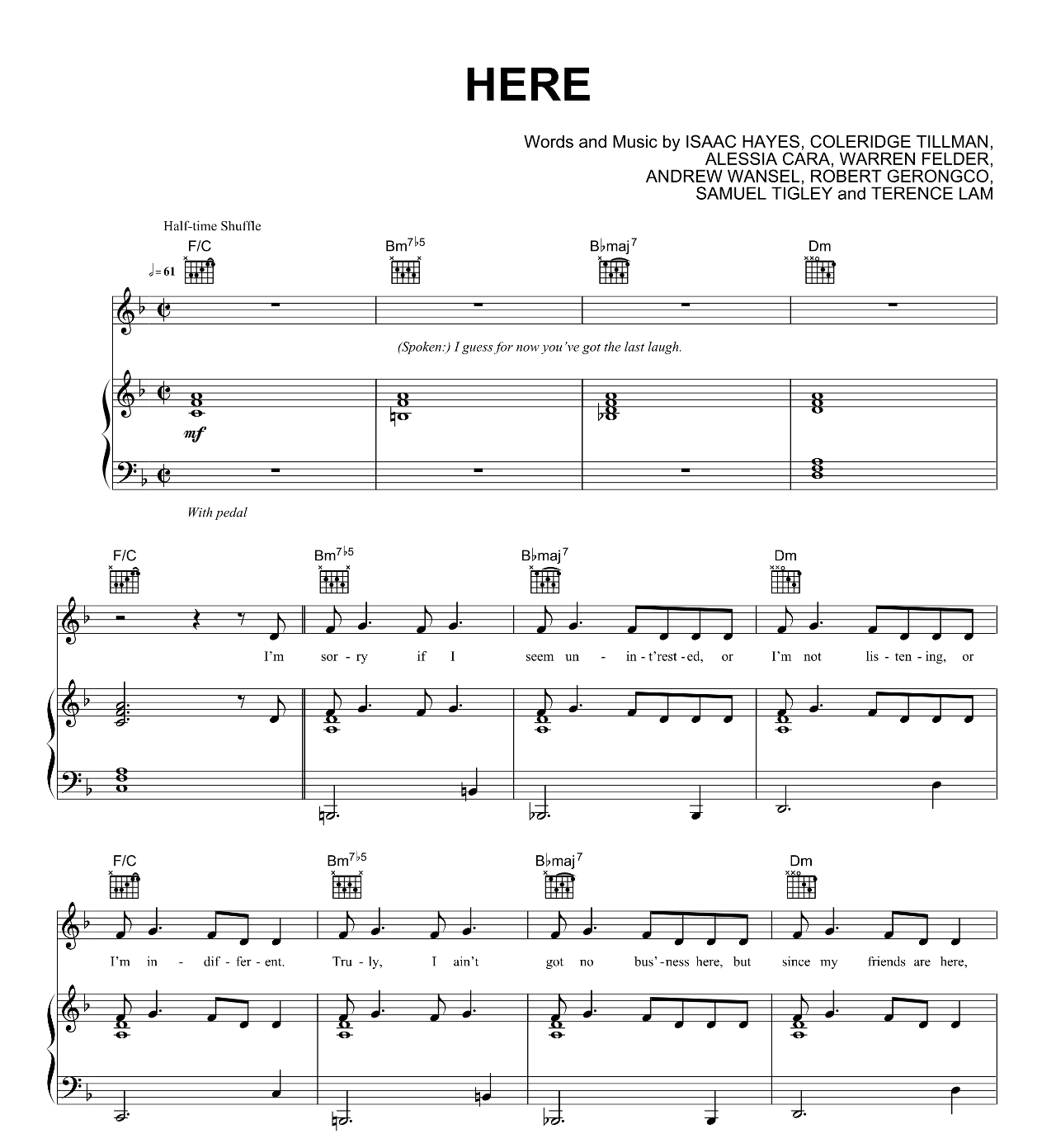 Here sheet music