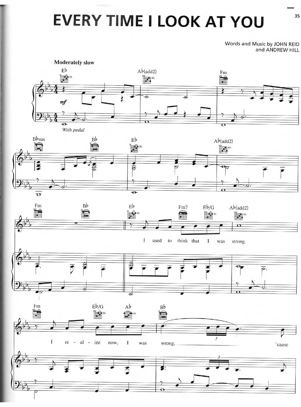 Every Time I Look At You sheet music