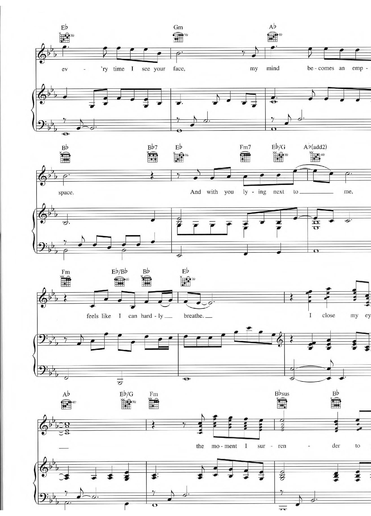 Every Time I Look At You sheet music 2