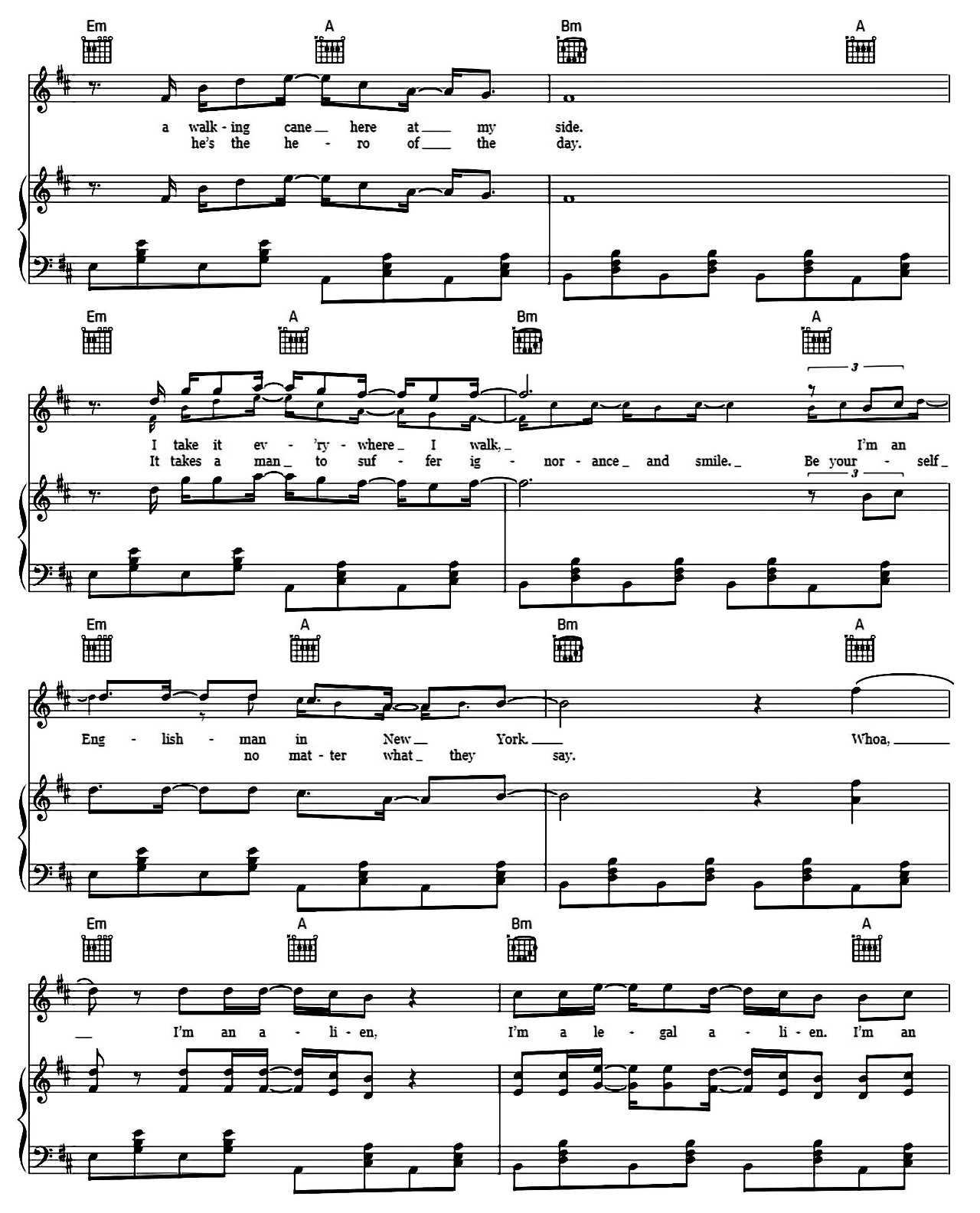 An Englishman In New York sheet music 3
