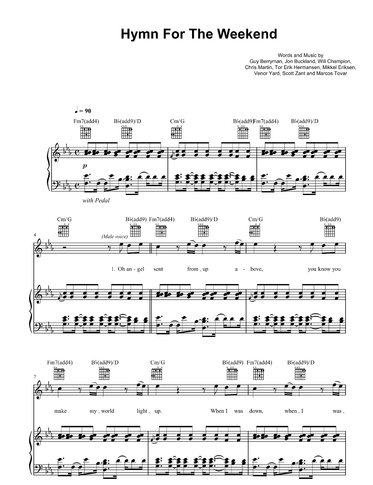 Hymn For The Weekend sheet music