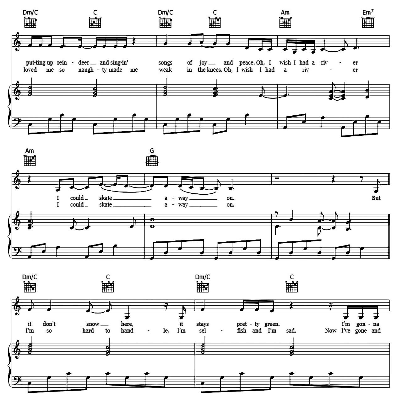 River sheet music 2