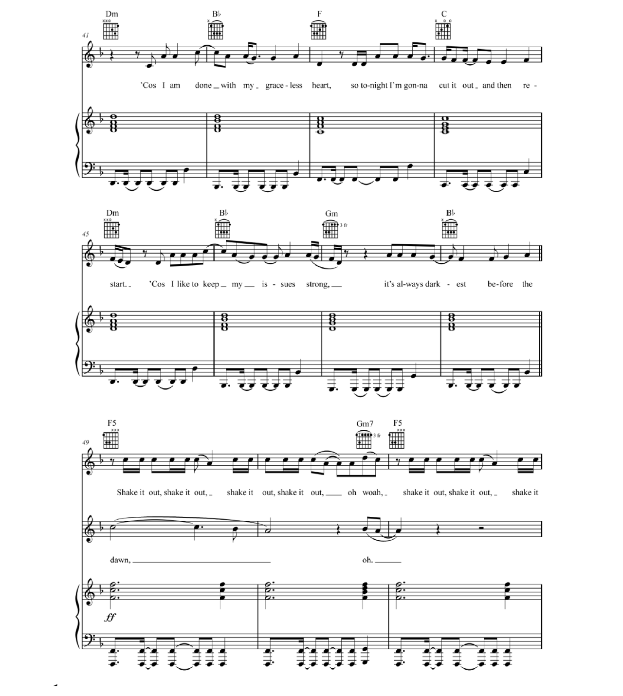 Shake It Out sheet music 4