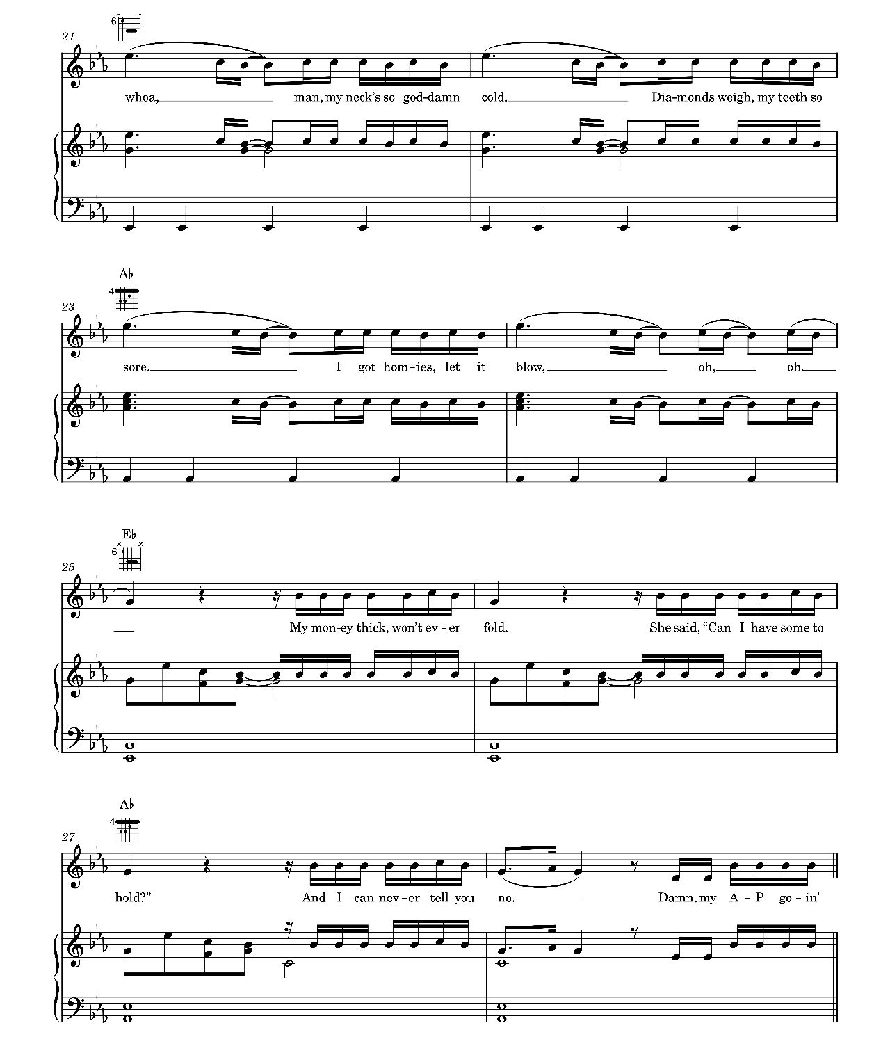Psycho sheet music 4