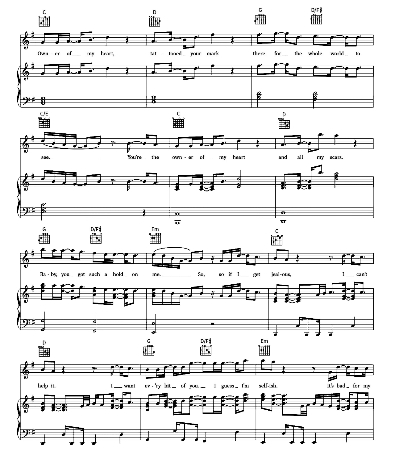 Selfish sheet music 5
