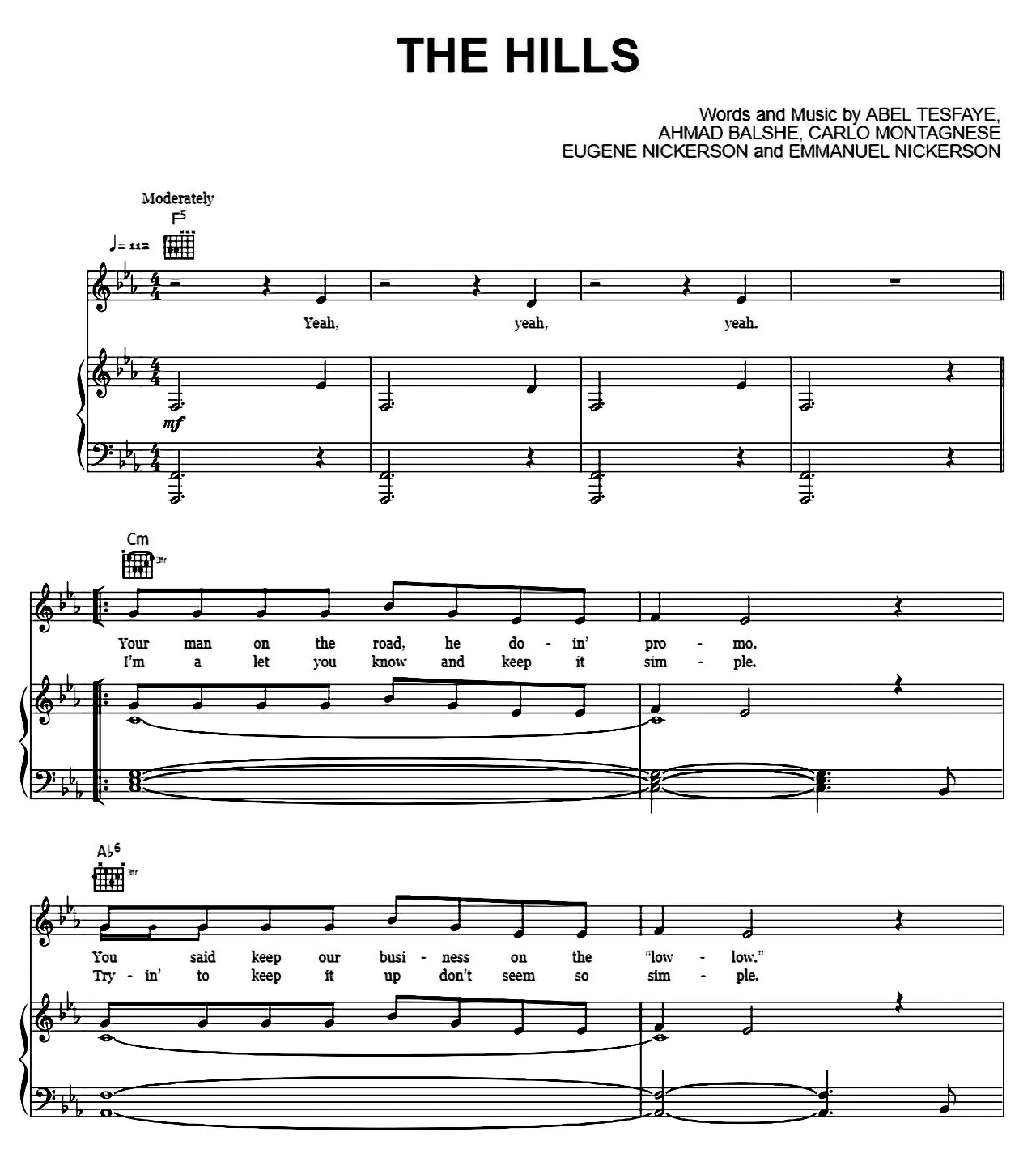 The Hills sheet music