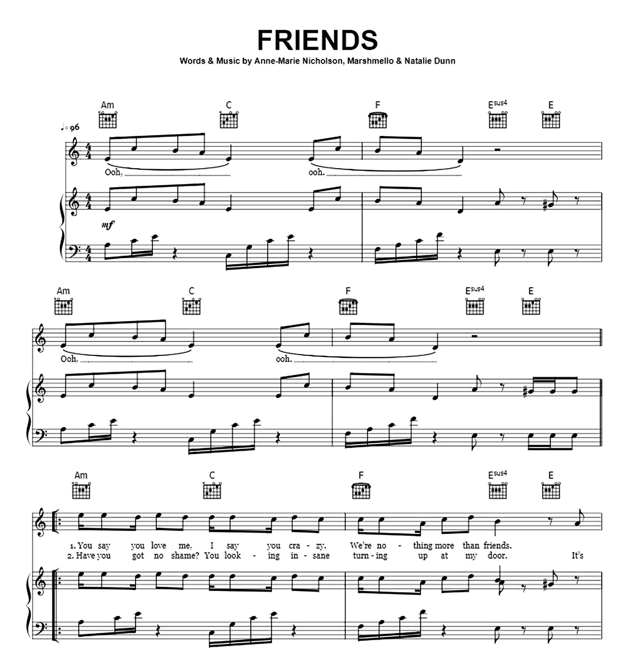FRIENDS sheet music