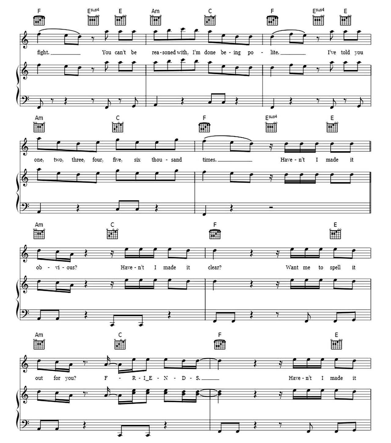 FRIENDS sheet music 3