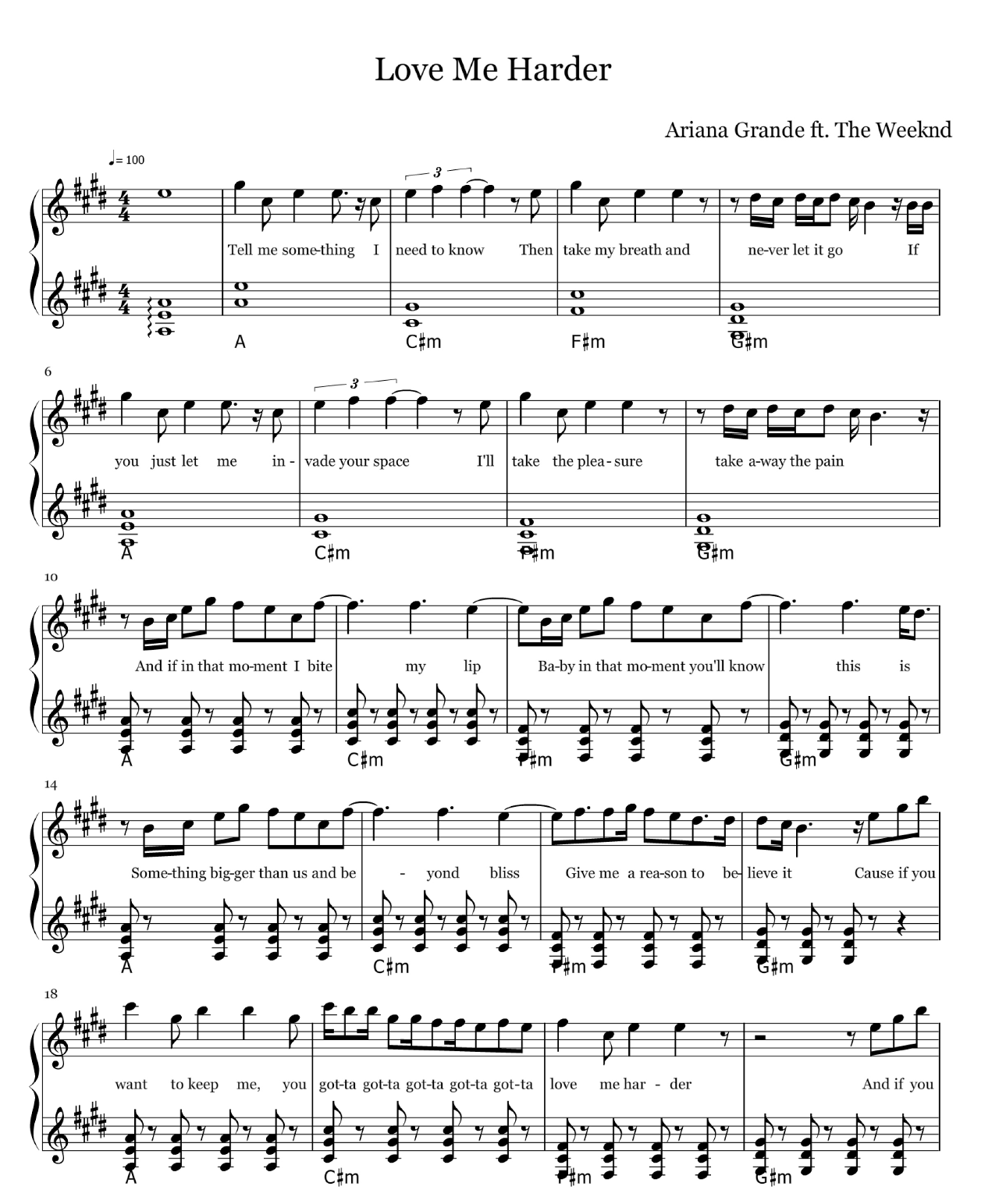 Love Me Harder sheet music