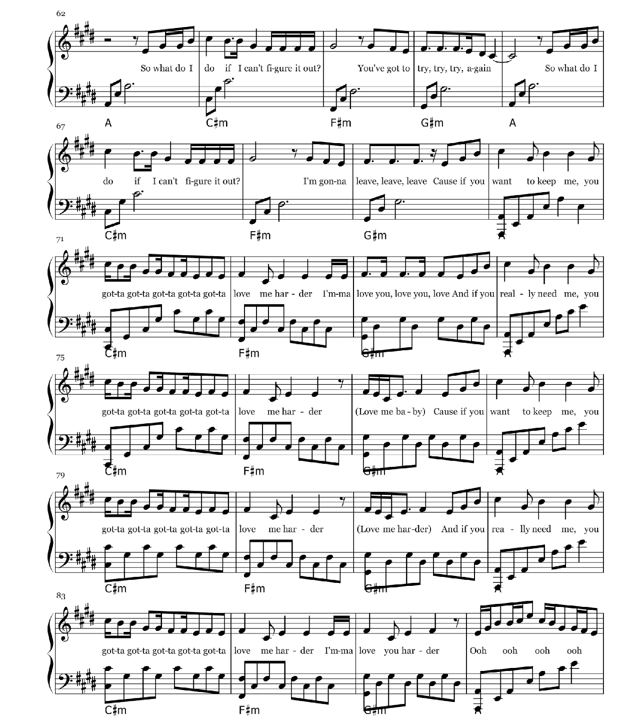 Love Me Harder sheet music 4
