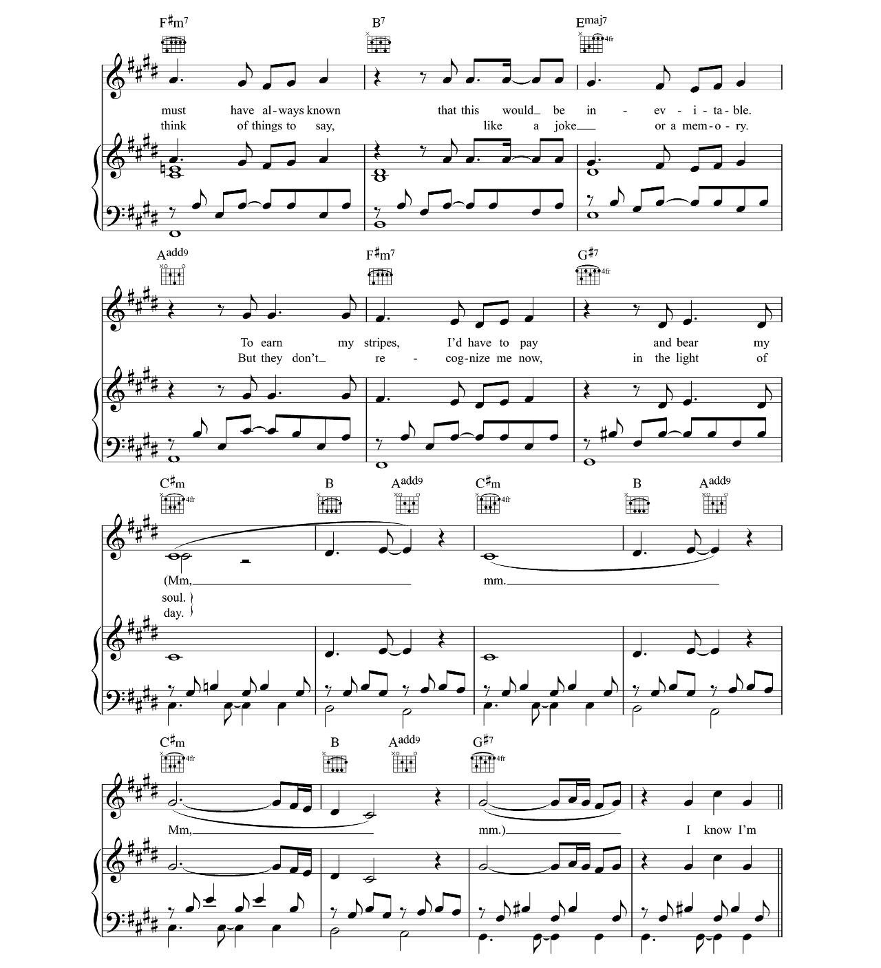 Million Years Ago sheet music 2