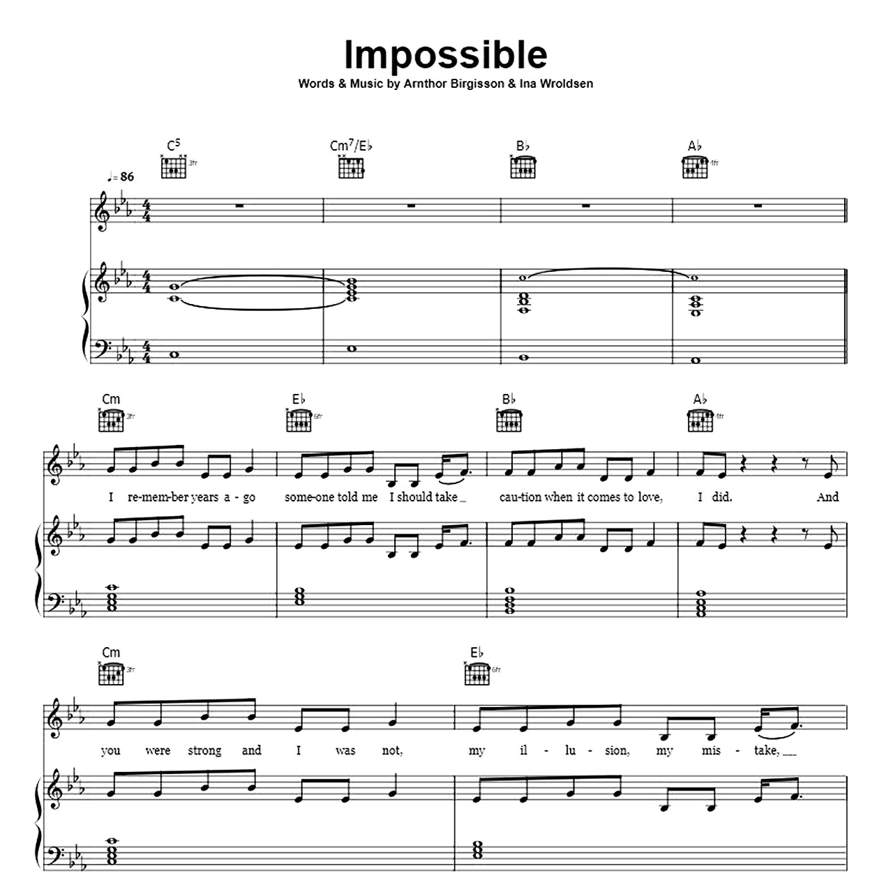 Impossible sheet music