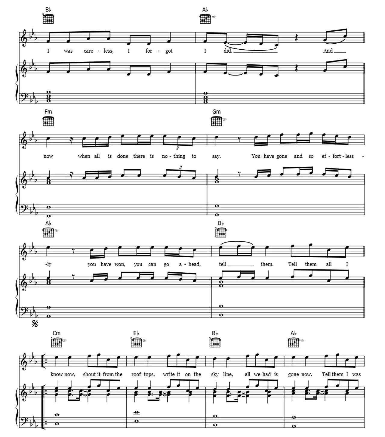 Impossible sheet music 2