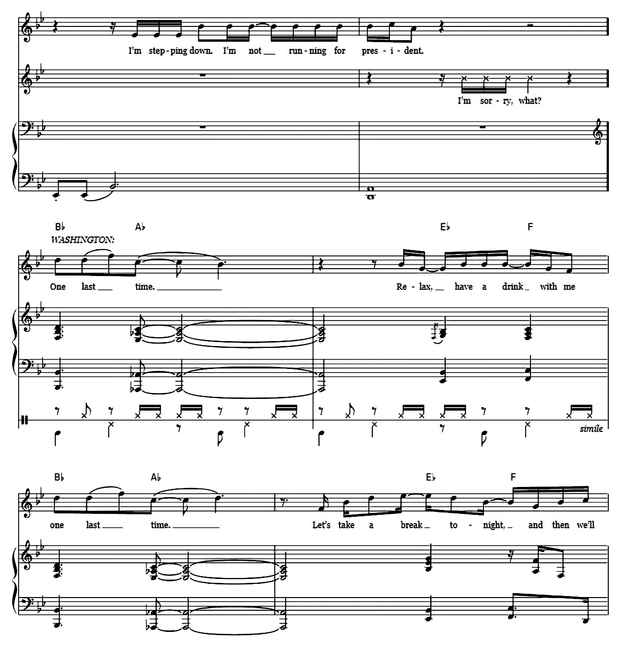 One Last Time (from Hamilton) sheet music 4