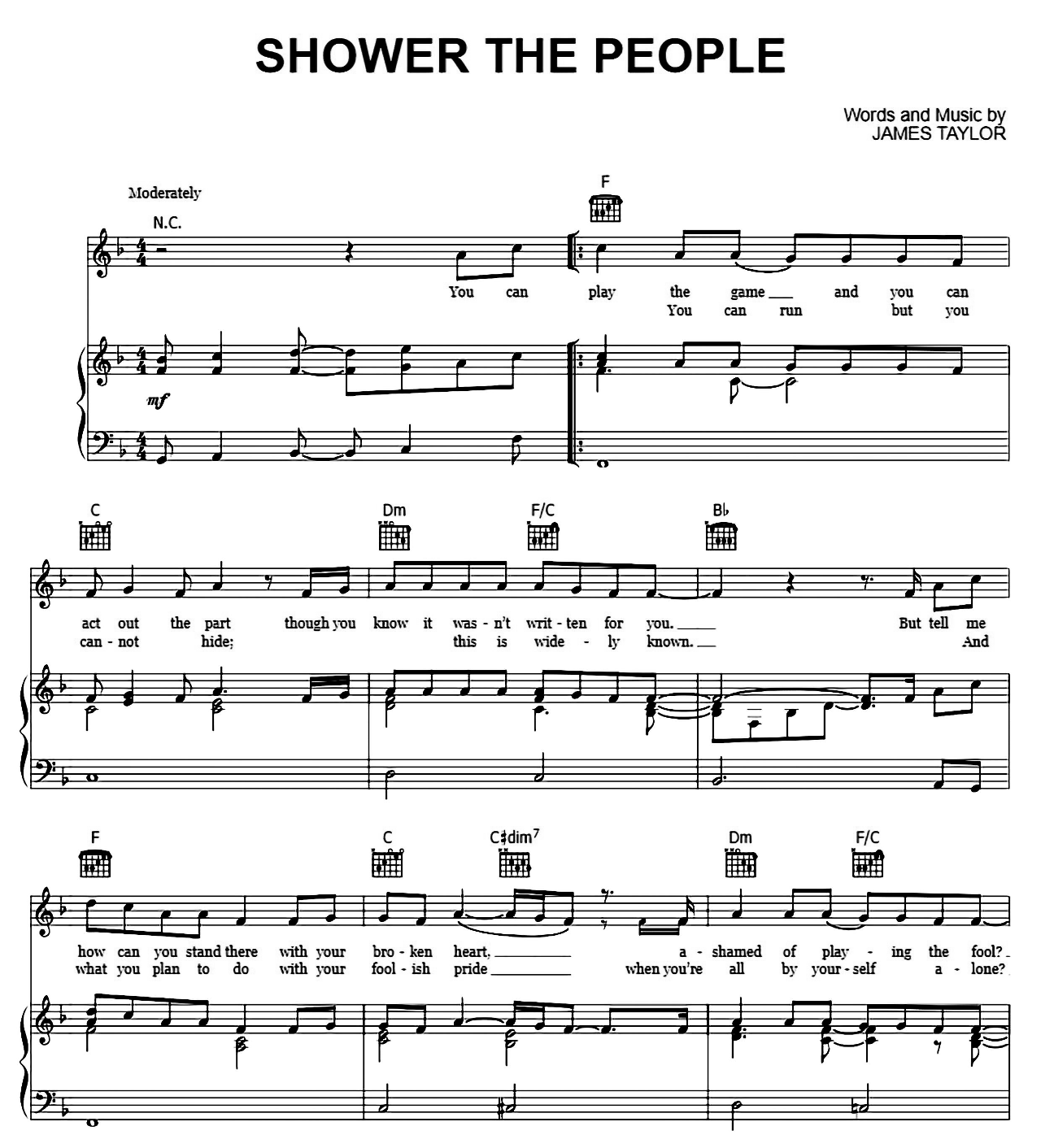 Shower The People sheet music