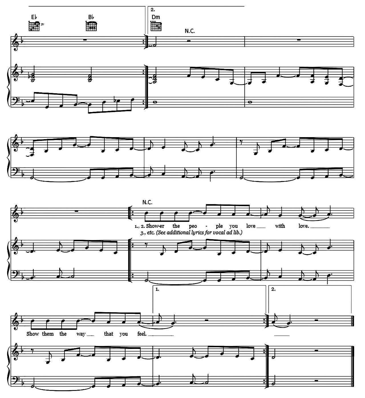 Shower The People sheet music 4