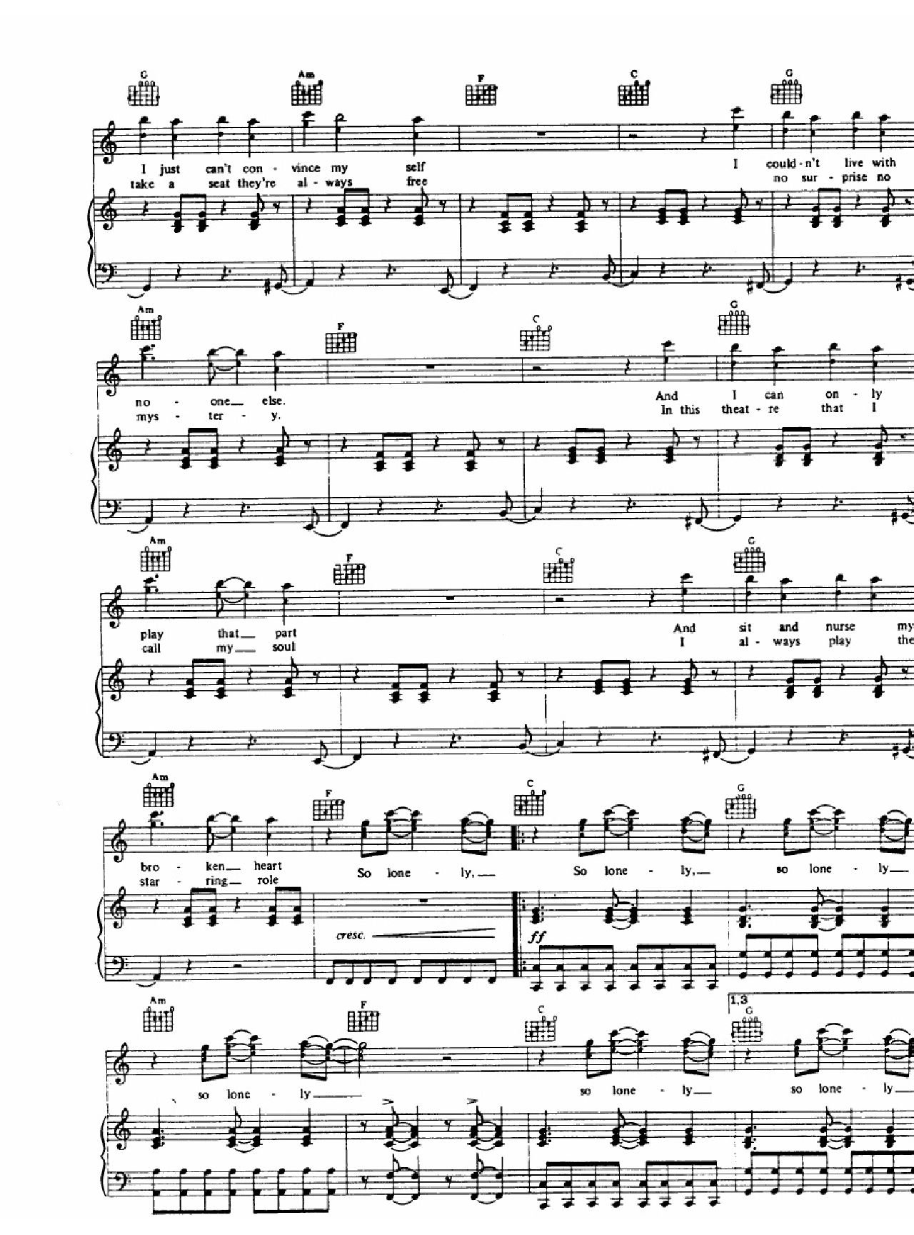 So Lonely sheet music 2