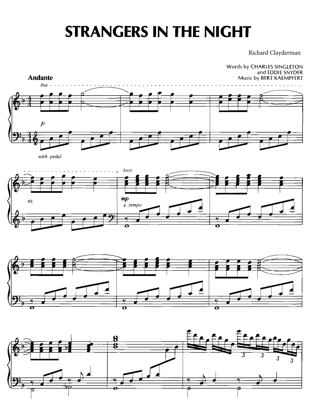 Strangers In The Night sheet music