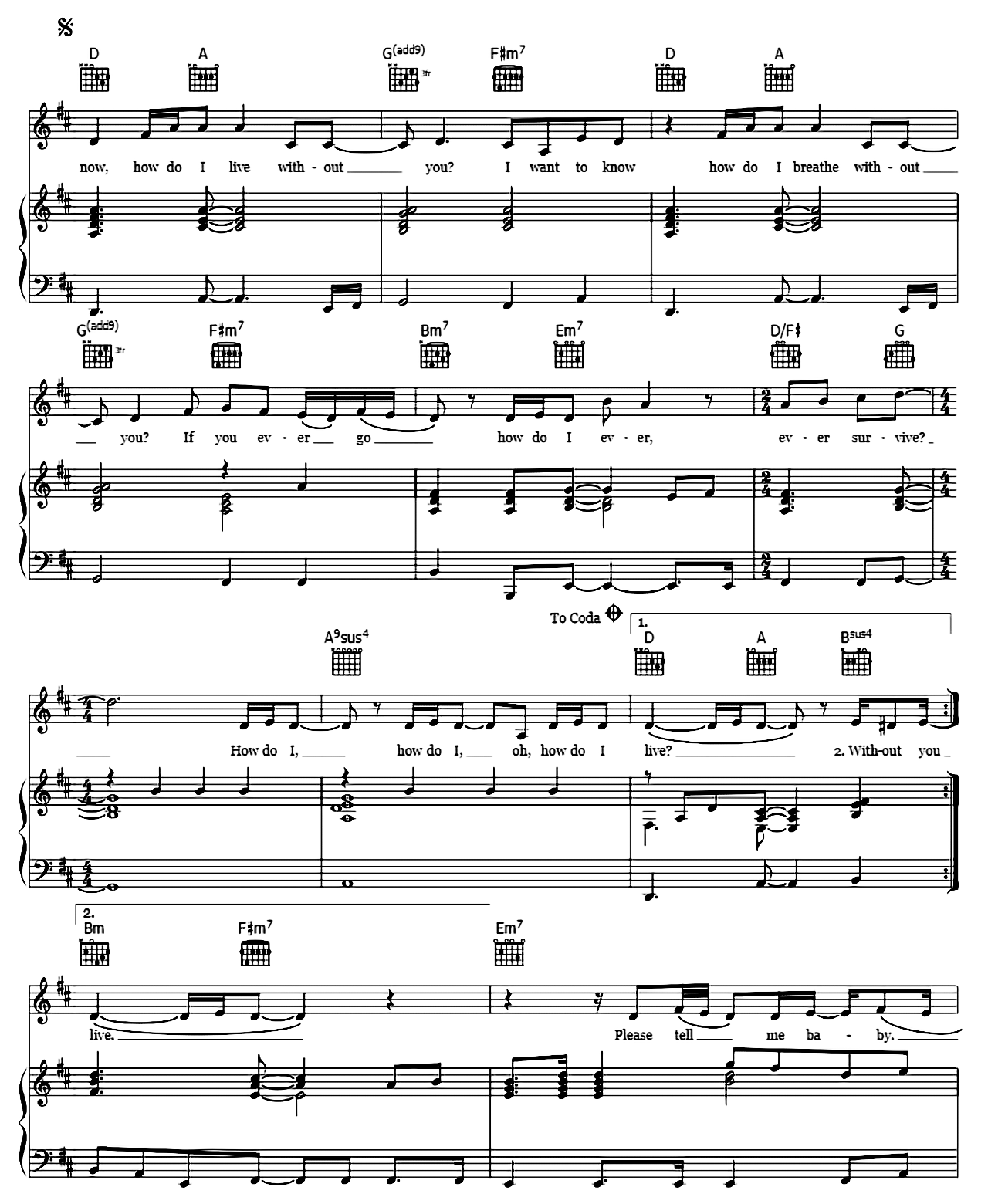 How Do I Live sheet music 3