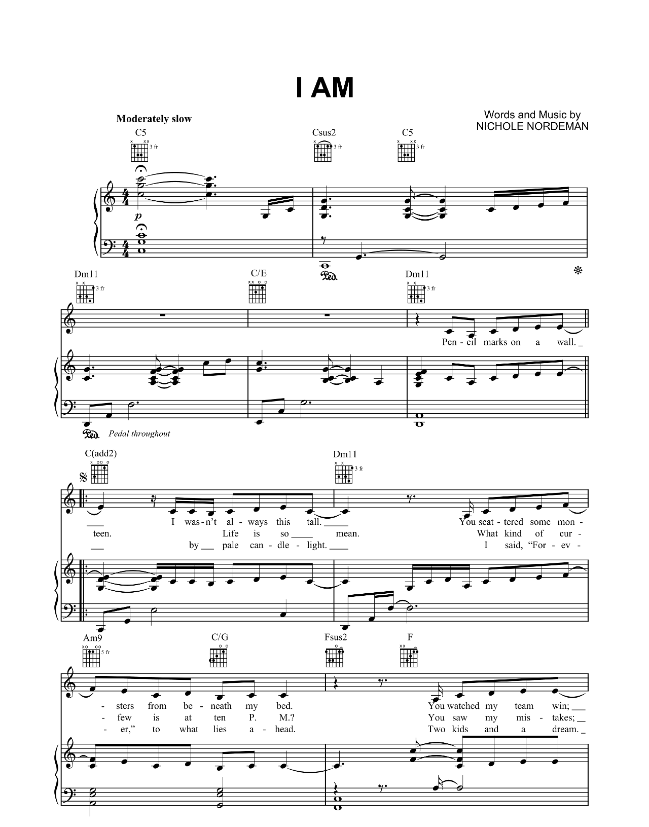I Am sheet music