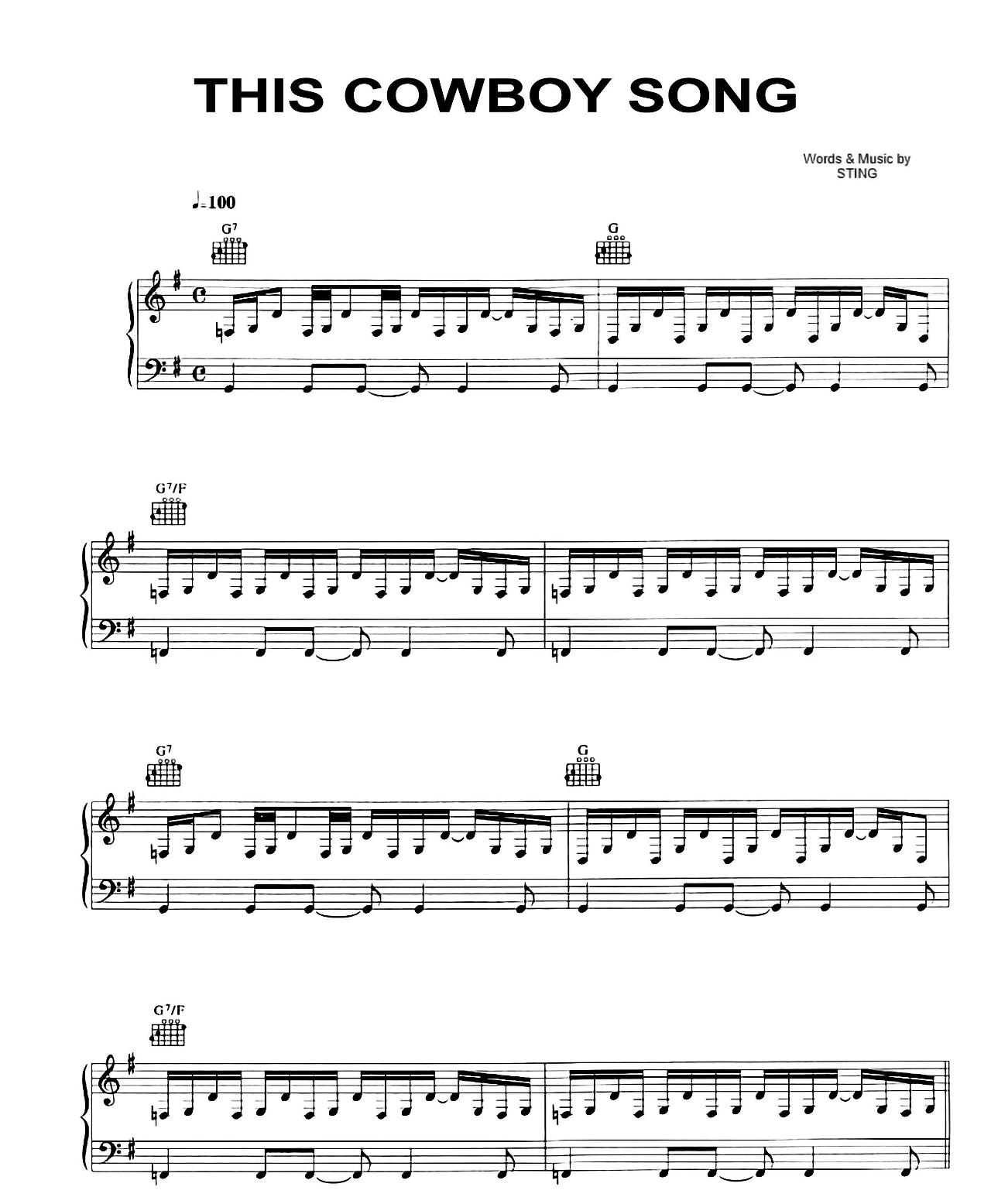 This Cowboy Song sheet music