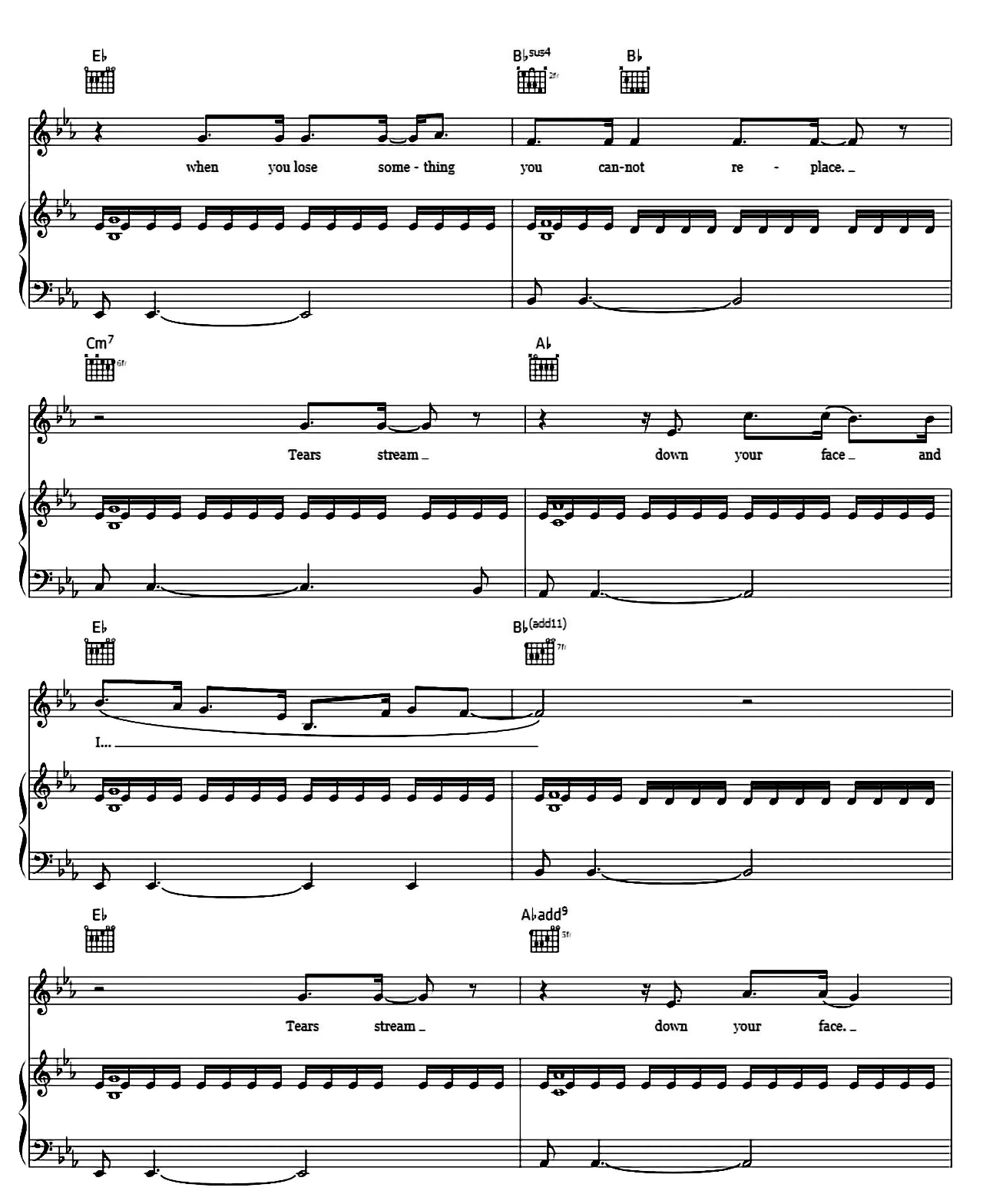 Fix You sheet music 5