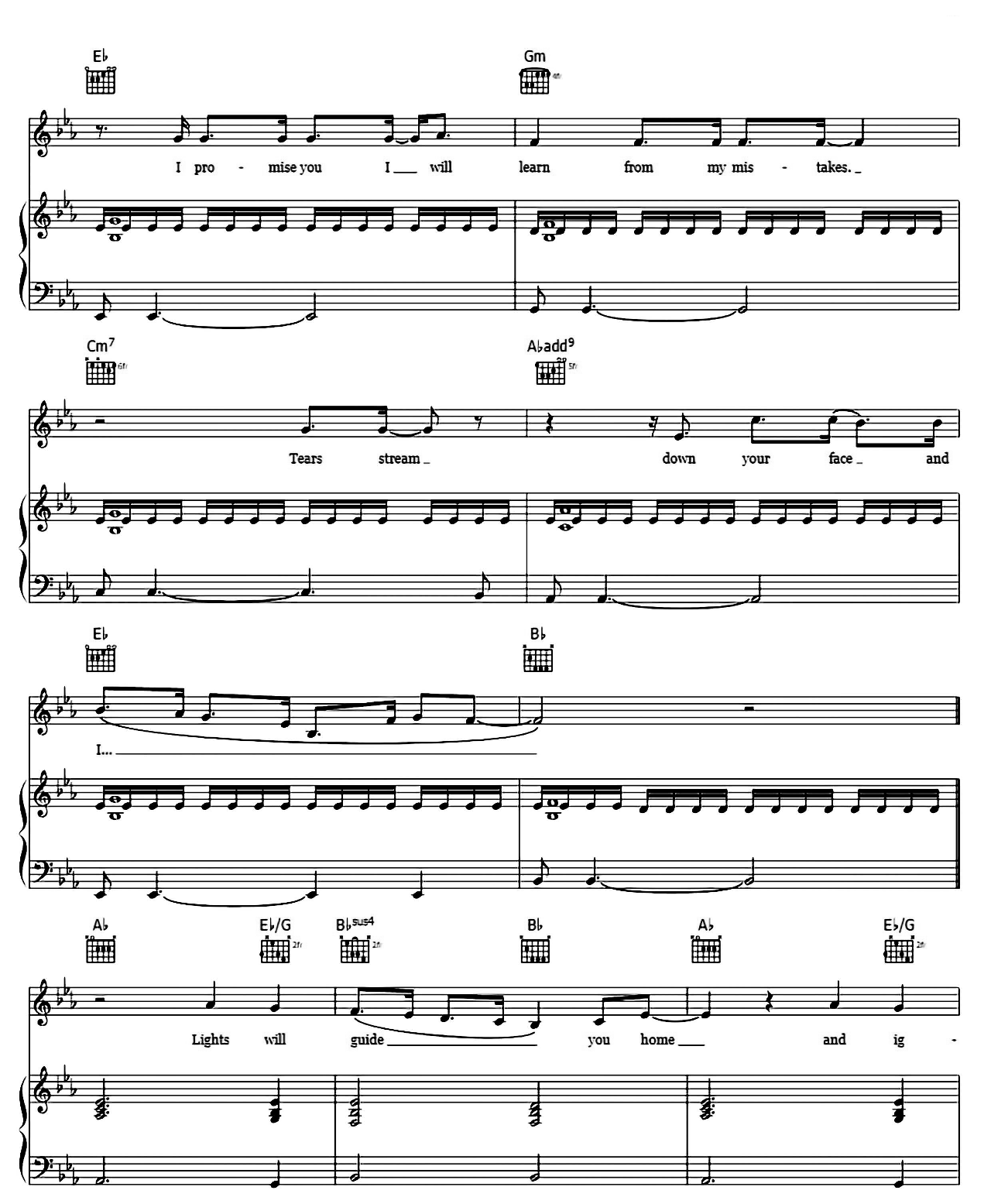 Fix You sheet music 6