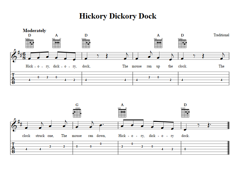 Hickory Dickory Dock sheet music