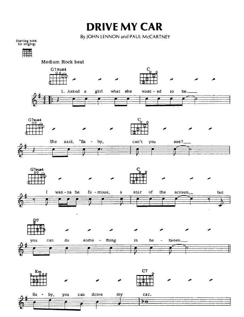 Drive My Car sheet music