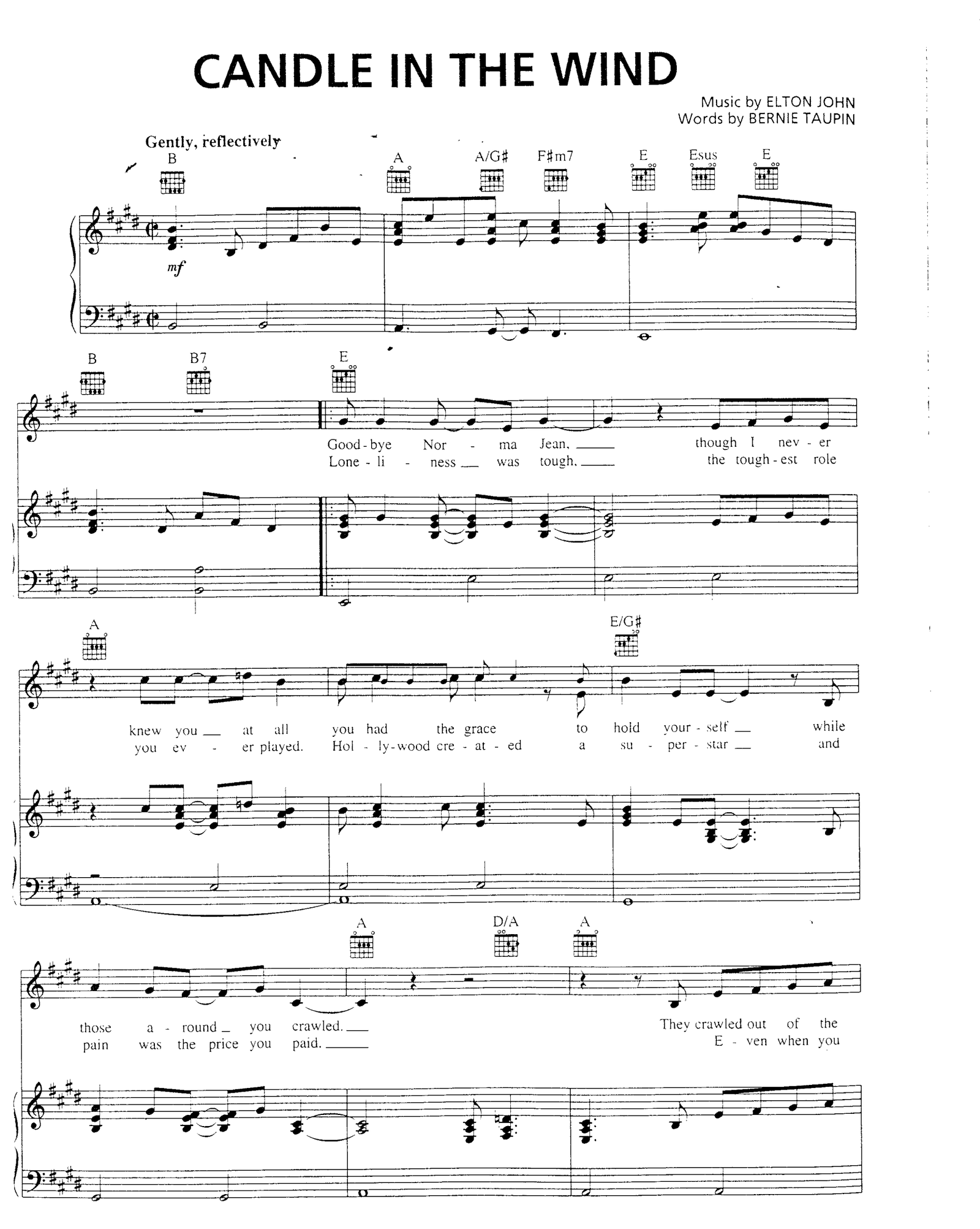 Candle In The Wind sheet music