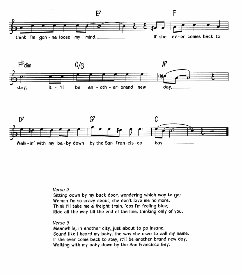San Francisco Bay Blues sheet music 2