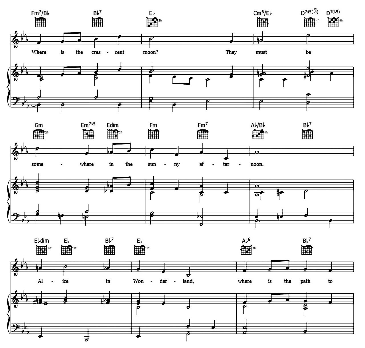 Alice In Wonderland sheet music 3