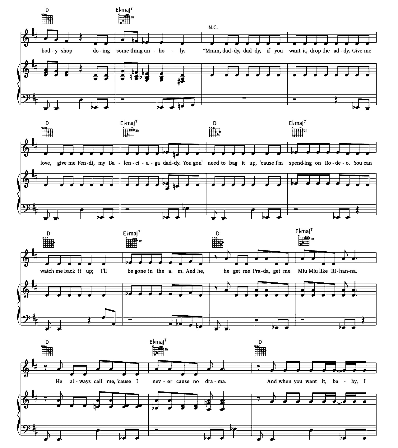 Unholy sheet music 4