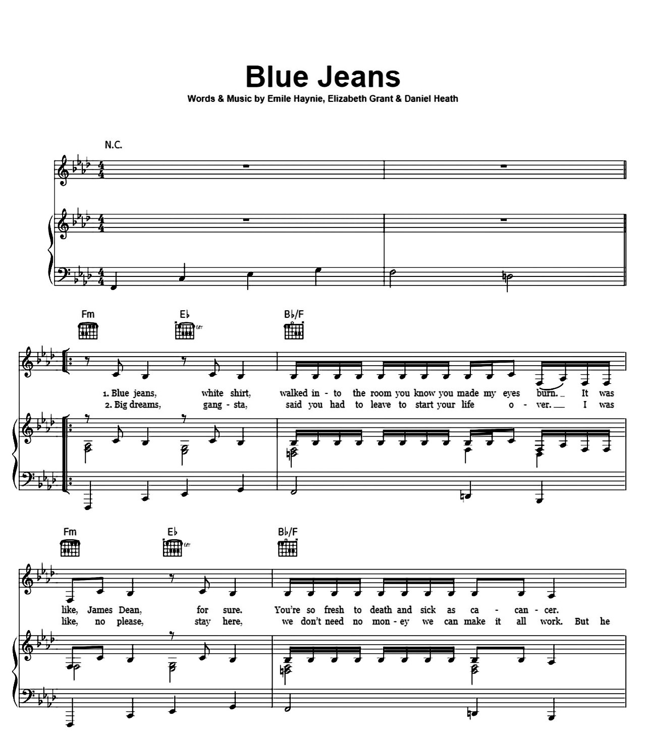 Blue Jeans sheet music