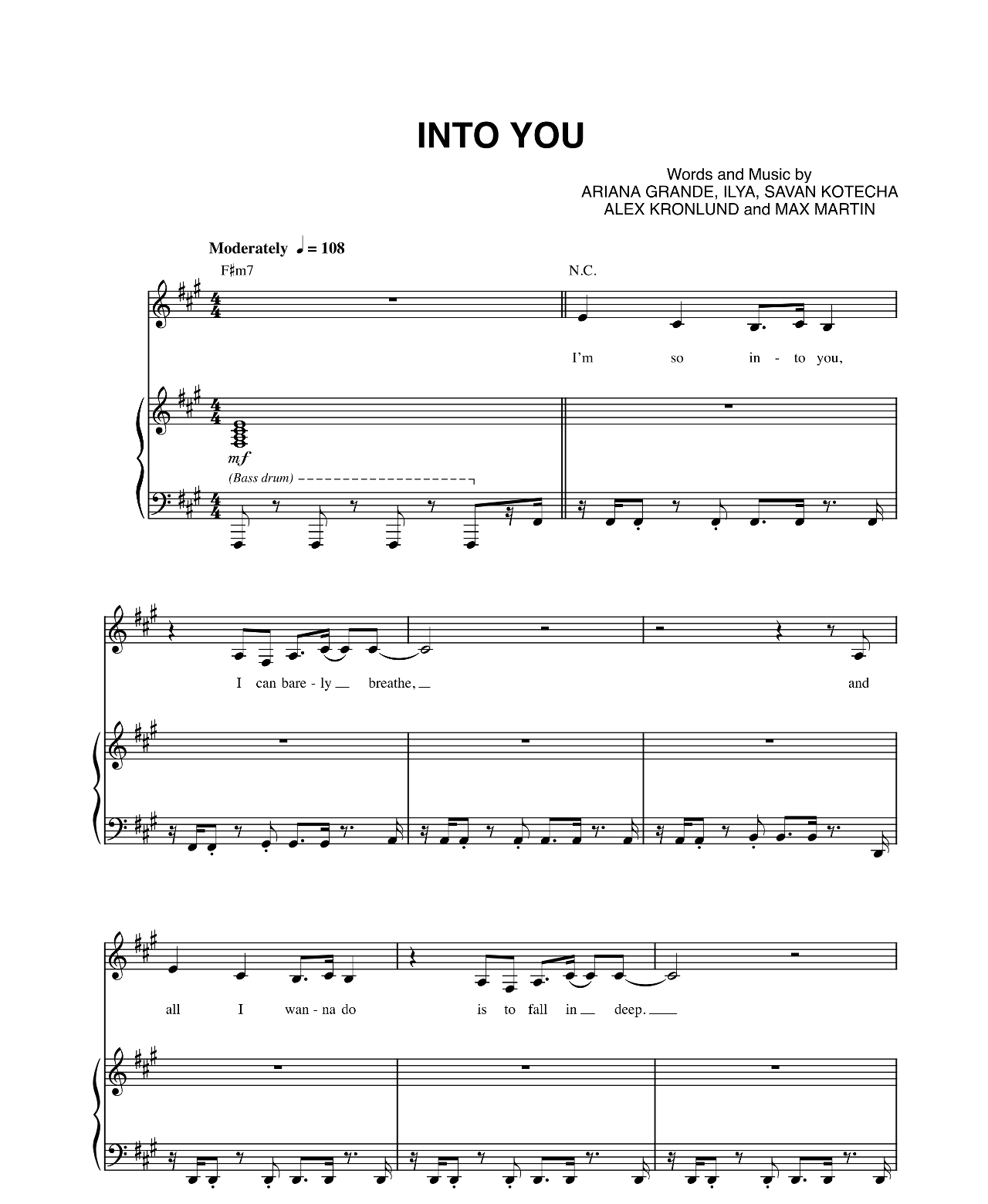 Into You sheet music