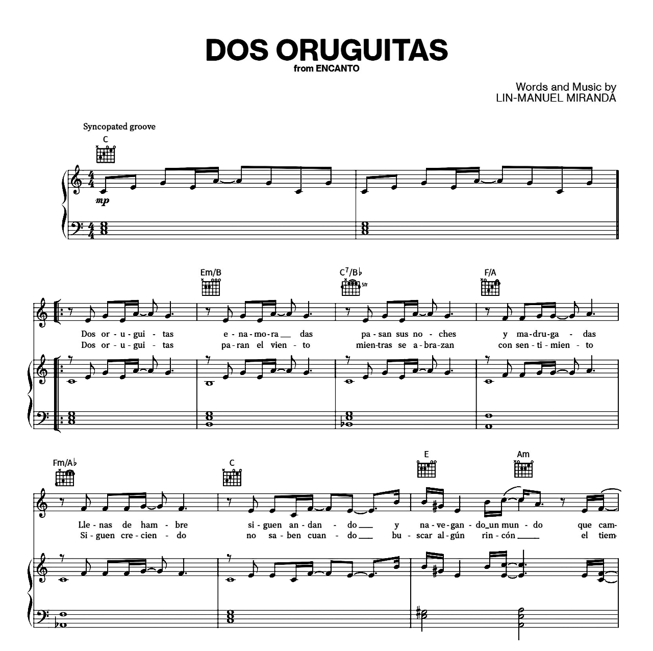 Dos Oruguitas (from Encanto) sheet music