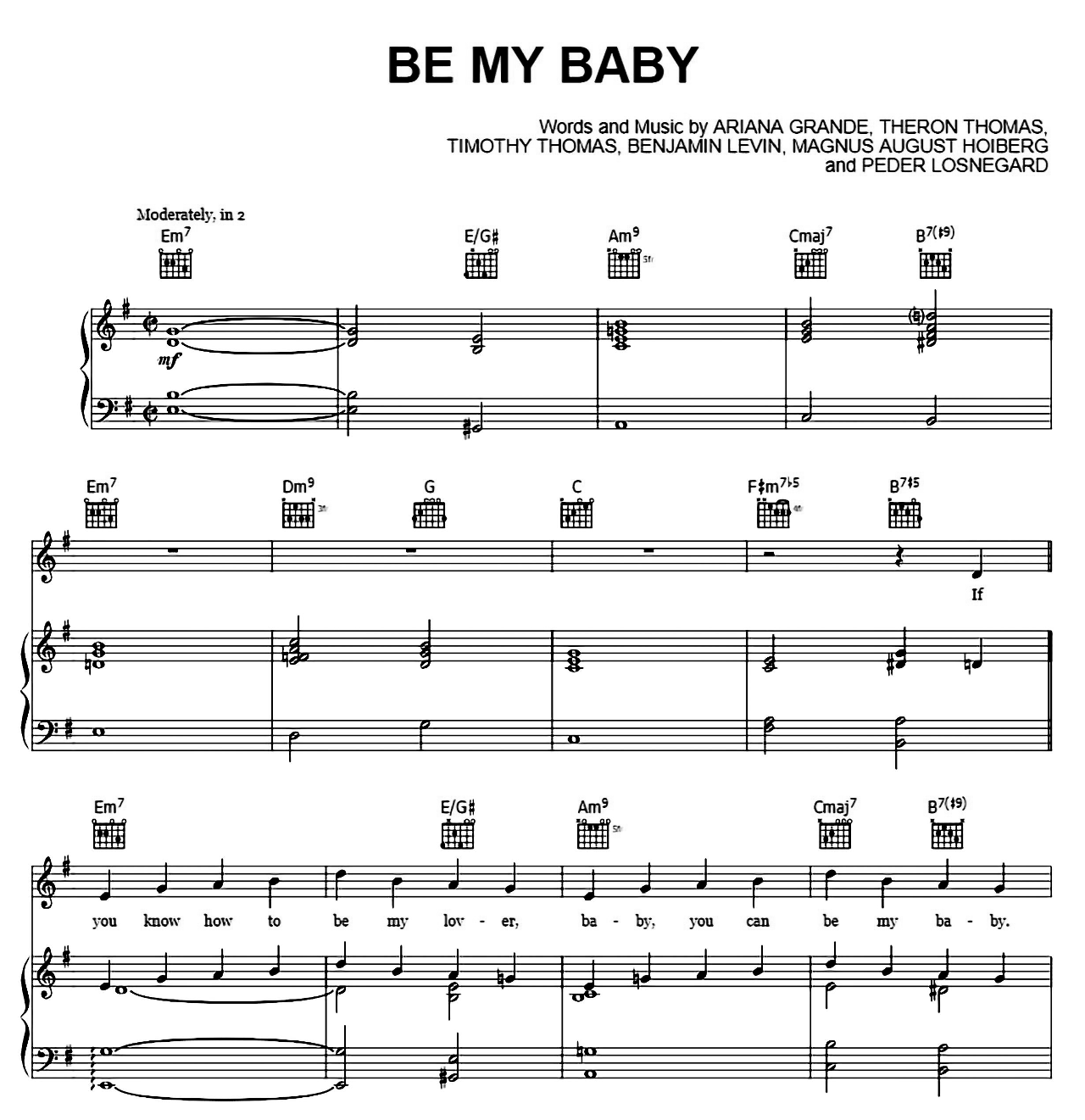 Be My Baby sheet music