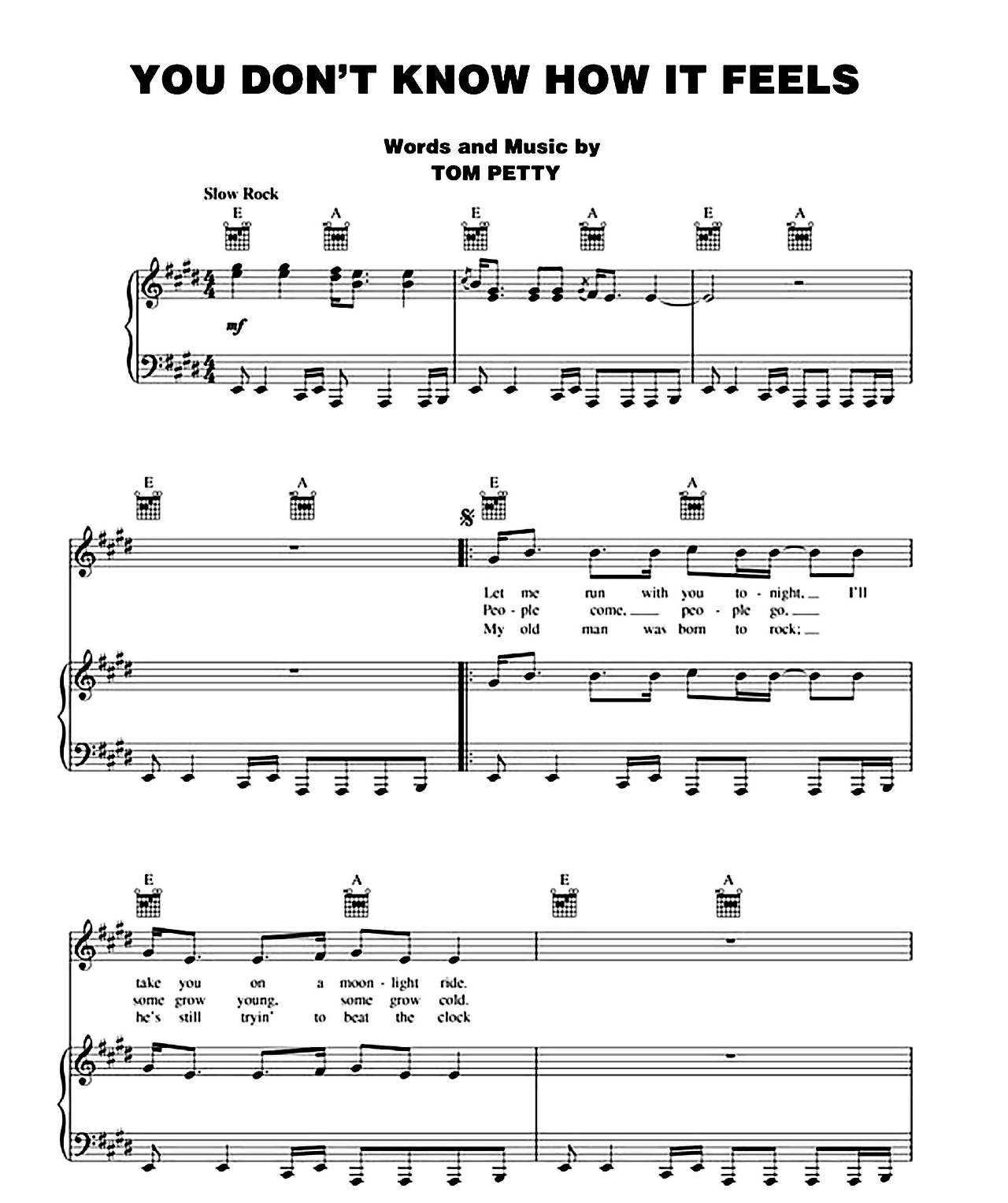 You Don't Know How It Feels sheet music