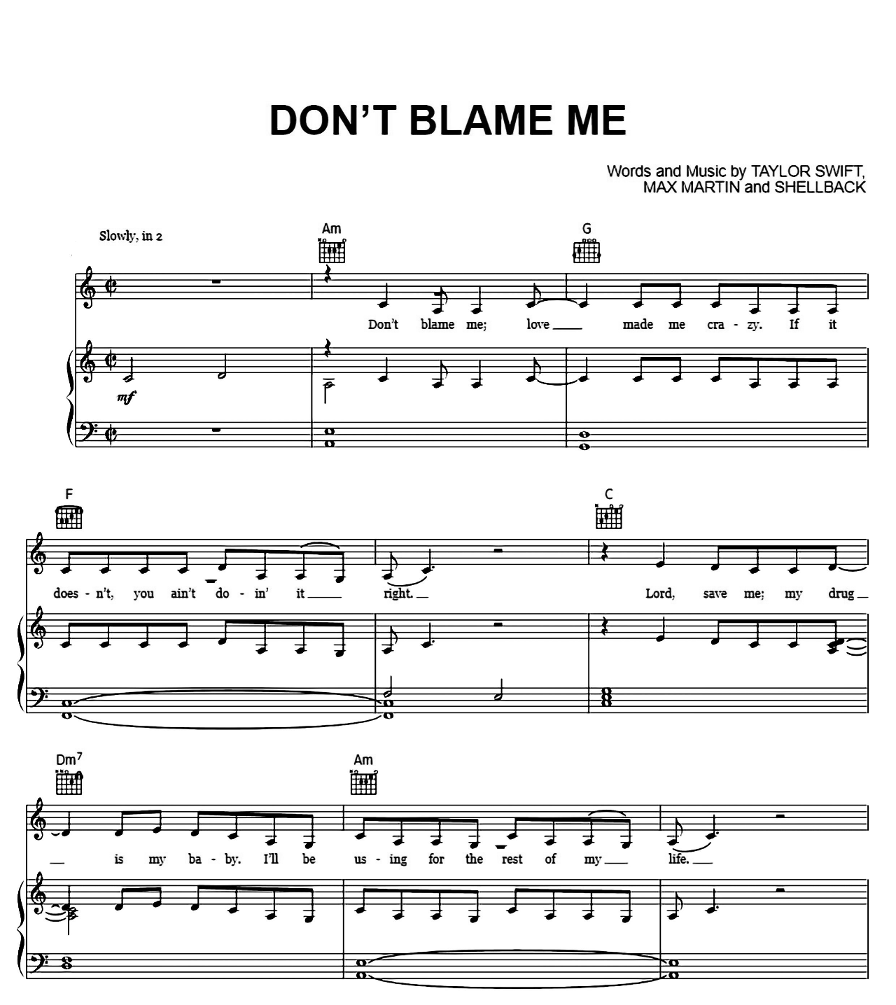 Don't Blame Me sheet music