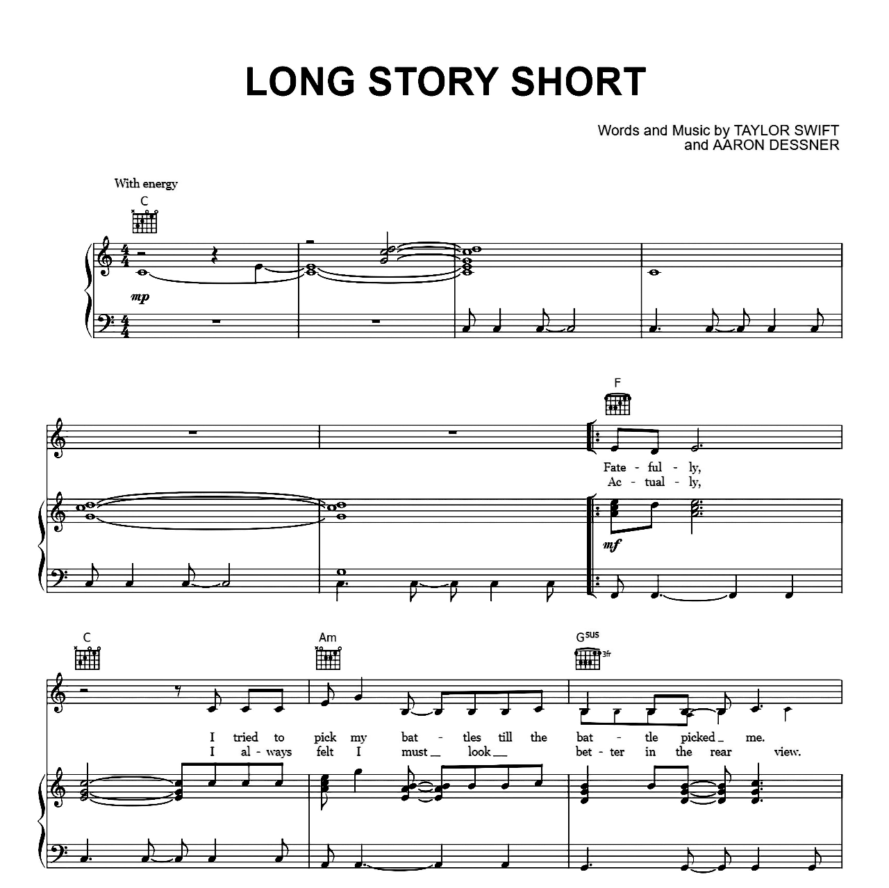 Long Story Short sheet music