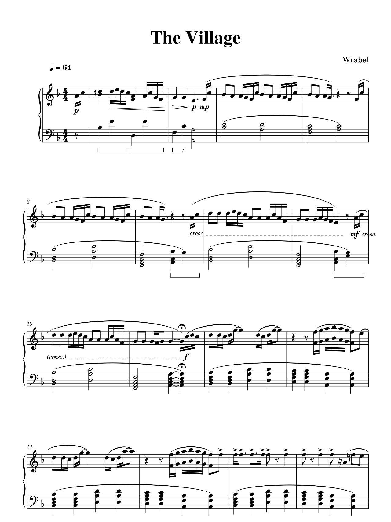 The Village sheet music