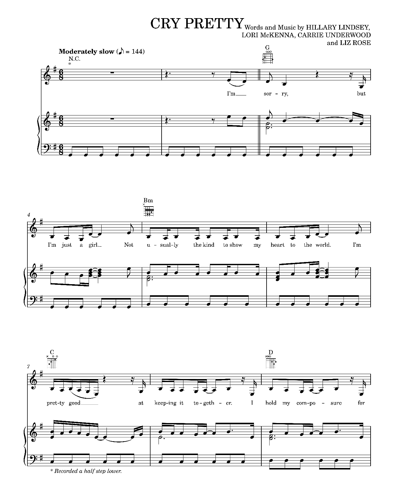 Cry Pretty sheet music