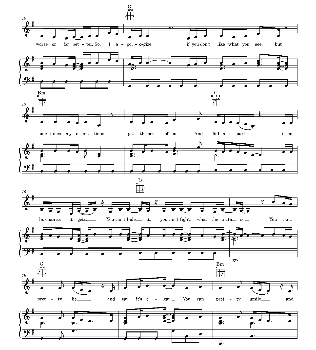 Cry Pretty sheet music 2