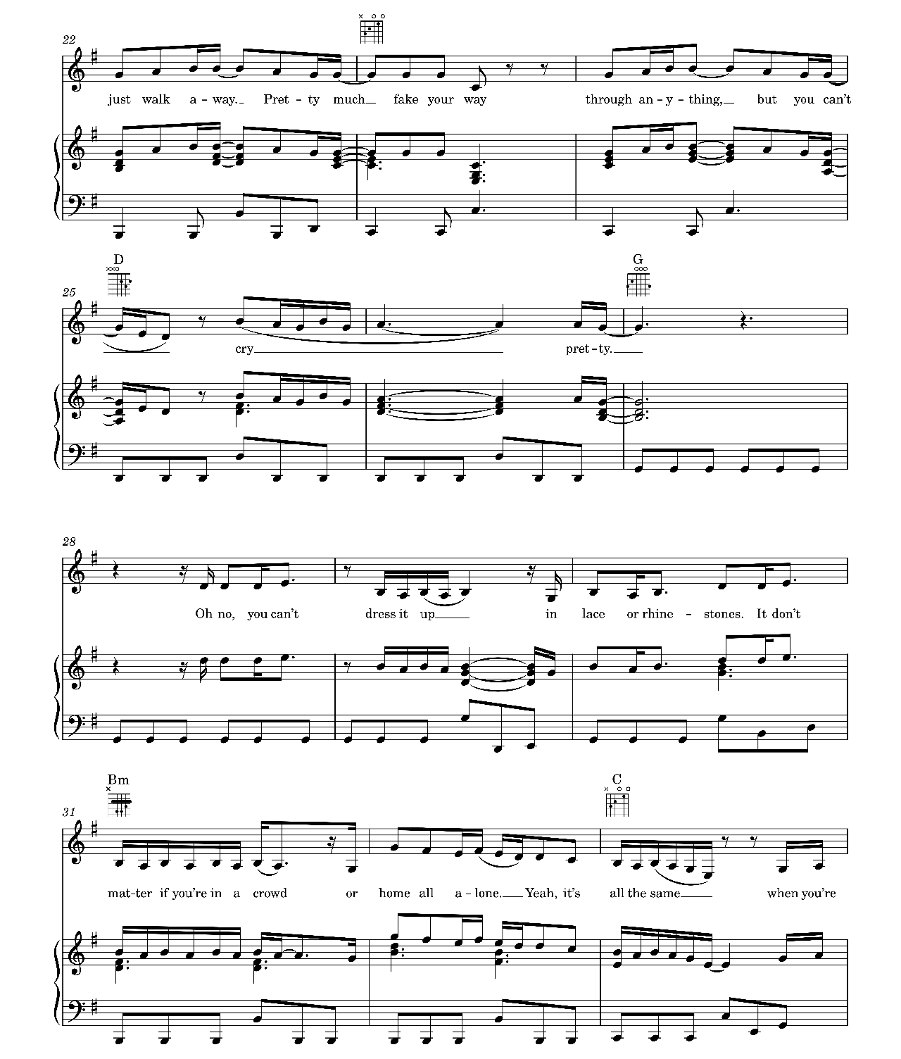 Cry Pretty sheet music 3