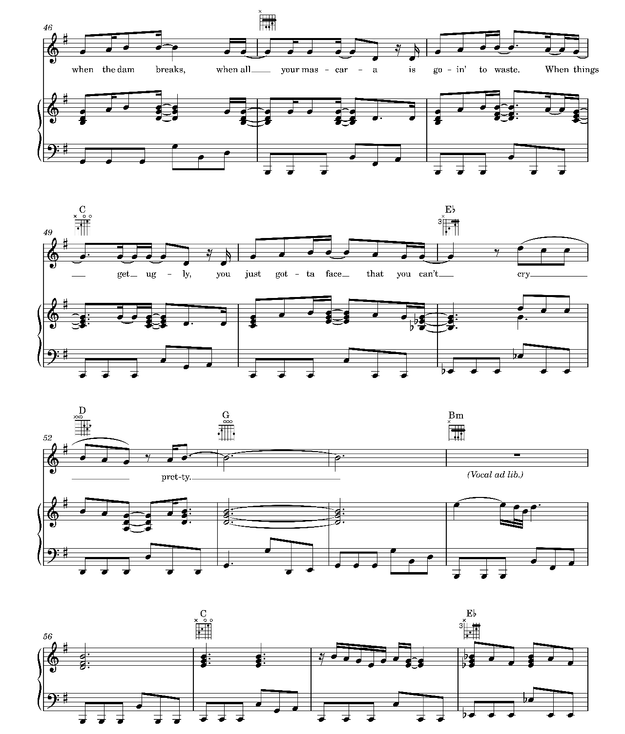 Cry Pretty sheet music 5