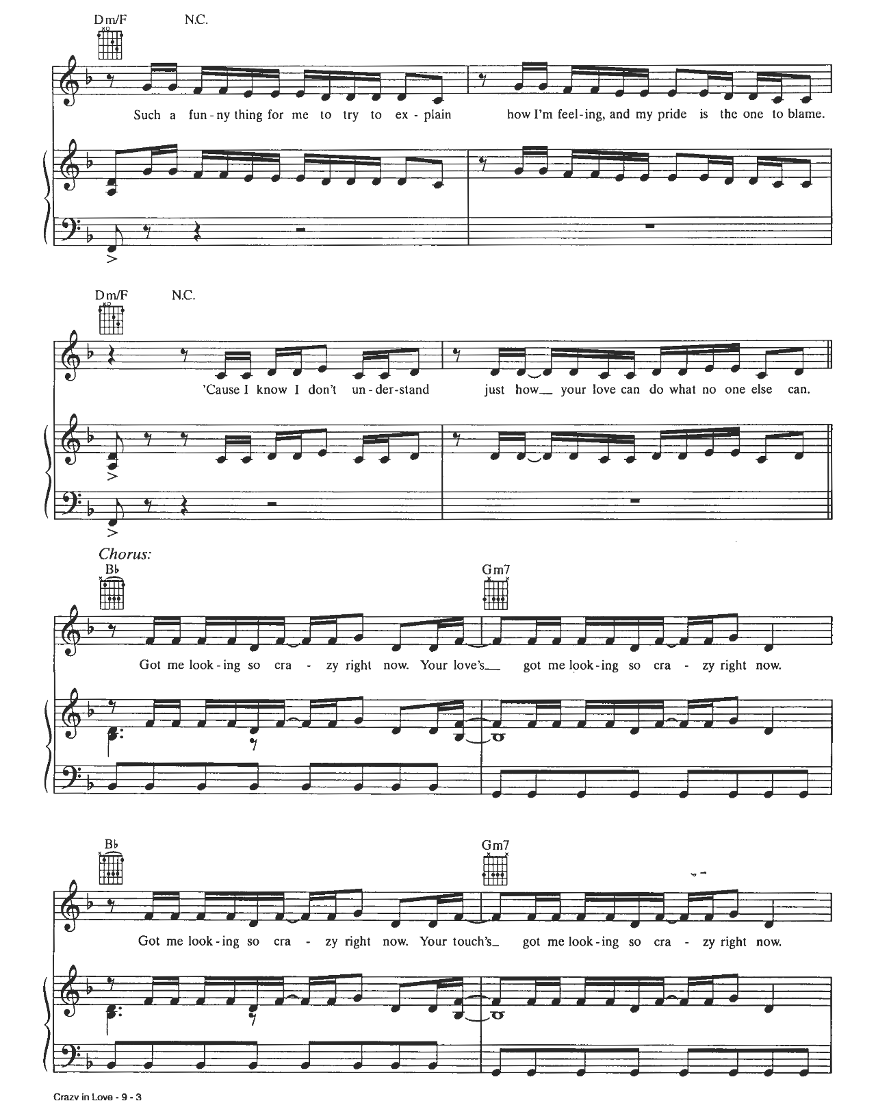 Crazy In Love sheet music 3