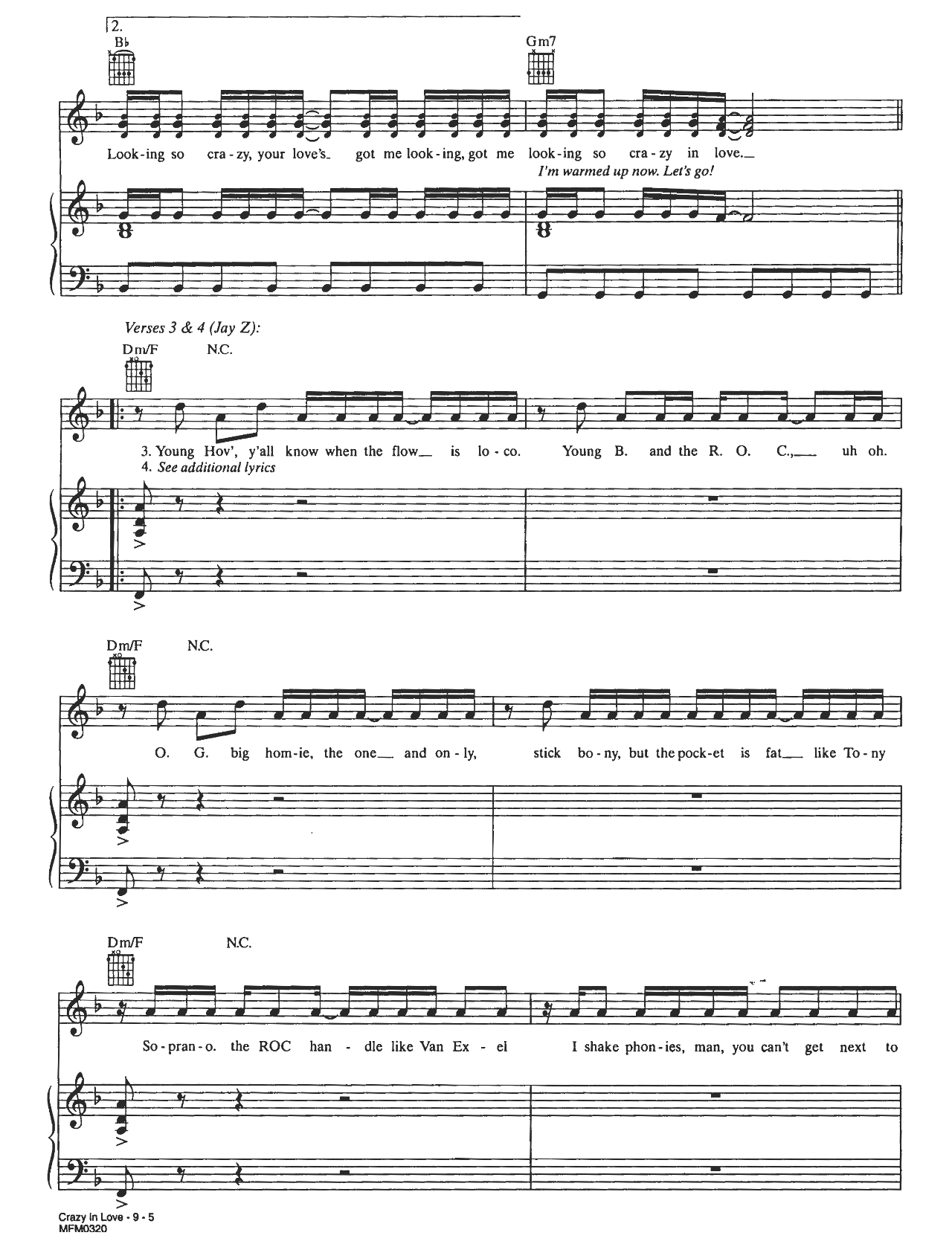 Crazy In Love sheet music 5